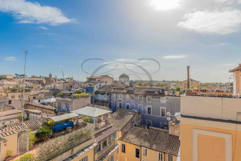 Unobstructed city view from the panoramic terrace in Rome - Class & Country Homes.