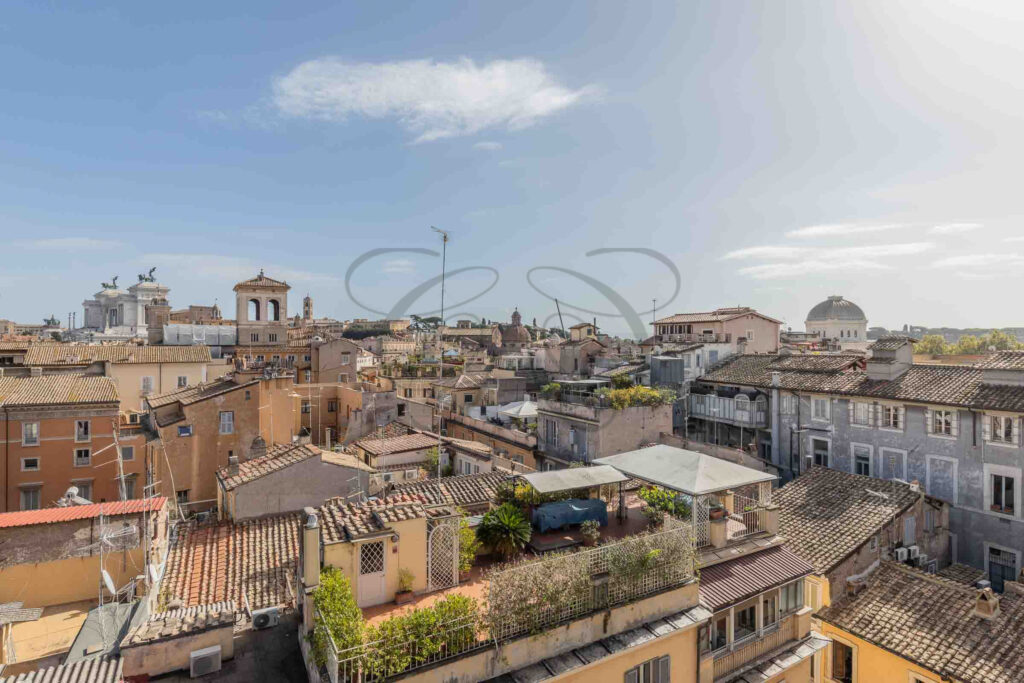 360-degree panorama from the rooftop terrace, luxury penthouse Rome - Class & Country Homes.