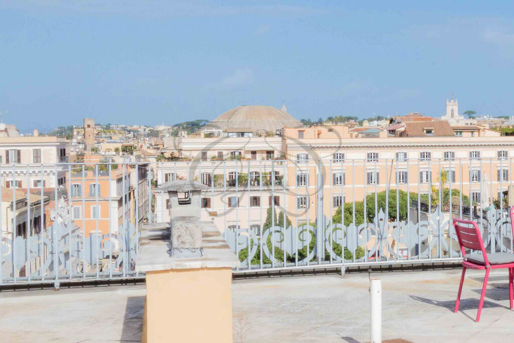 Direct view of Largo Argentina archaeological site from the penthouse - Class & Country Homes.