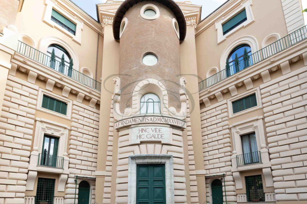 Monumental stone entrance of the historic villa in Rome - Class & Country Homes.