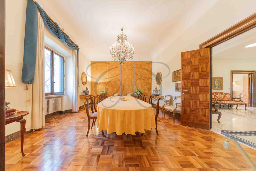 Formal dining room in the 522sqm representative apartment - Class & Country Homes.