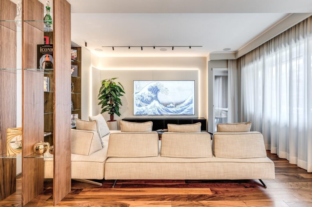 Camilluccia Roma appartamento vendita lusso — salone con accesso diretto al terrazzo