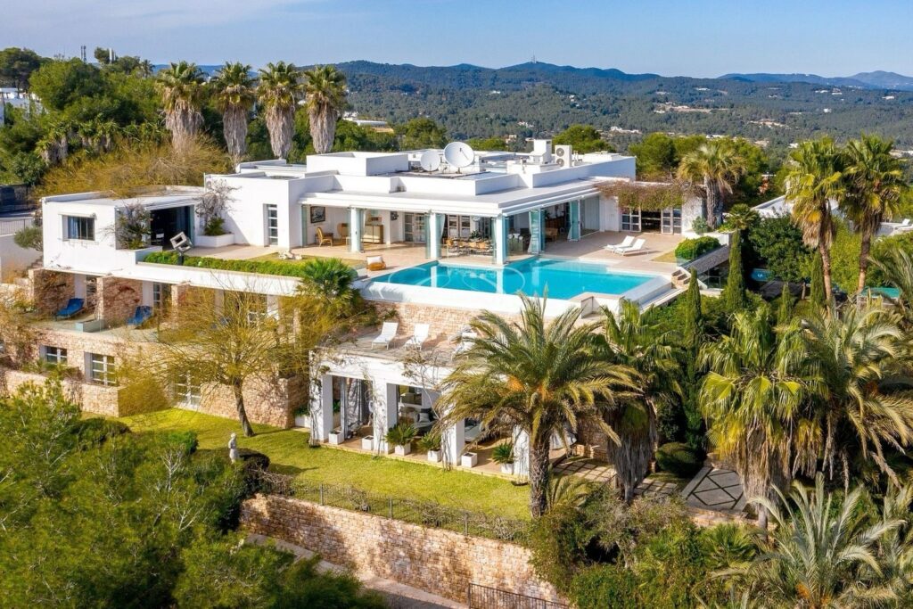Roca Llisa Ibiza luxury villa for sale — aerial view