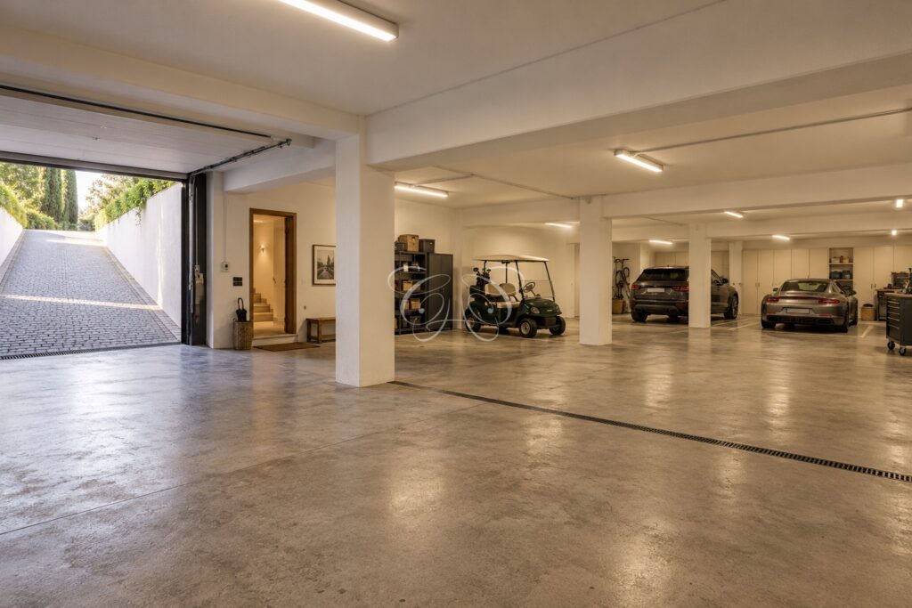 Sell luxury villa Olgiata Rome — garage, renovation rendering